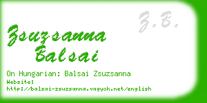 zsuzsanna balsai business card